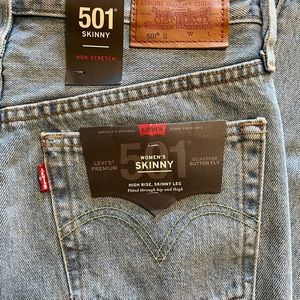 Levi’s 501 skinny non stretch jeans 27 NEW NWT